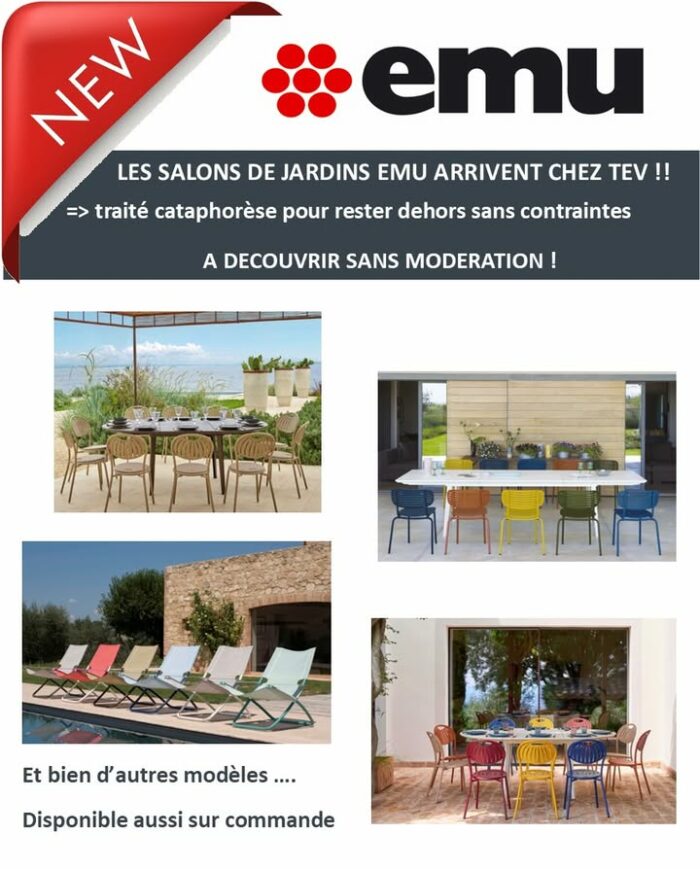 [SALON DE JARDIN]

Le beau temps arrive 🌼💛, les moments de partage en extérieur aussi !!!
Quoi de mieux quun bon salon de jardin pour se réunir , pour cela TEV vous propose une nouvelle gamme de salon de jardin : EMU 🆕🆕 @emugroupspa 
 🤍 Des couleurs sobres pour passer des années en TOURAINE 
 🤍 Des formes changeantes : rond, rectangulaire doux, ovale
 🤍 Le charme à litalienne 
 🤍 La qualité pour passer des années chez vous !

On vous présente cette nouvelle gamme chez TEV Touraine Espaces Verts !!
Au plaisir 
🐞🐞🐞

#salondejardin #emu #leplaisirenexterieur #habillersaterrasse  #TEV