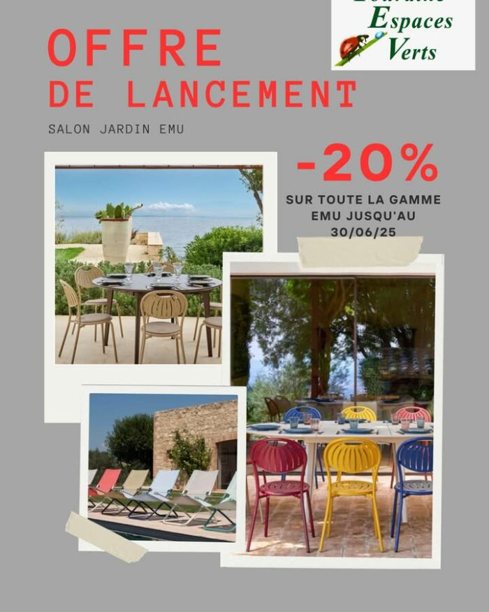 L’INVITATION AU JARDIN 

Les beaux jours arrivent dans notre charmante Touraine 🤩
Votre jardin 🪴 est prêt à accueillir son espace de vie extirpée. Pour cela @touraineespacesverts  vous propose une belle 🆕 la gamme de salon de jardin @emugroupspa  :
💗 Des formes & des couleurs à couper le souffle 
💗 La qualité : salon de jardin traité cataphorèse 

À bientôt pour faire découvrir ces petites merveilles  

#summertime #TEV #EMU #salondejardin #bienetreaujardin #farniente